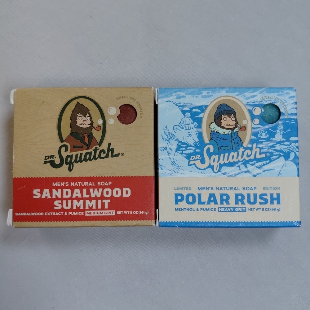 Lot Of 2  Bars Dr Squatch Polar Rush & Sandalwood Summit Soap  Bundle